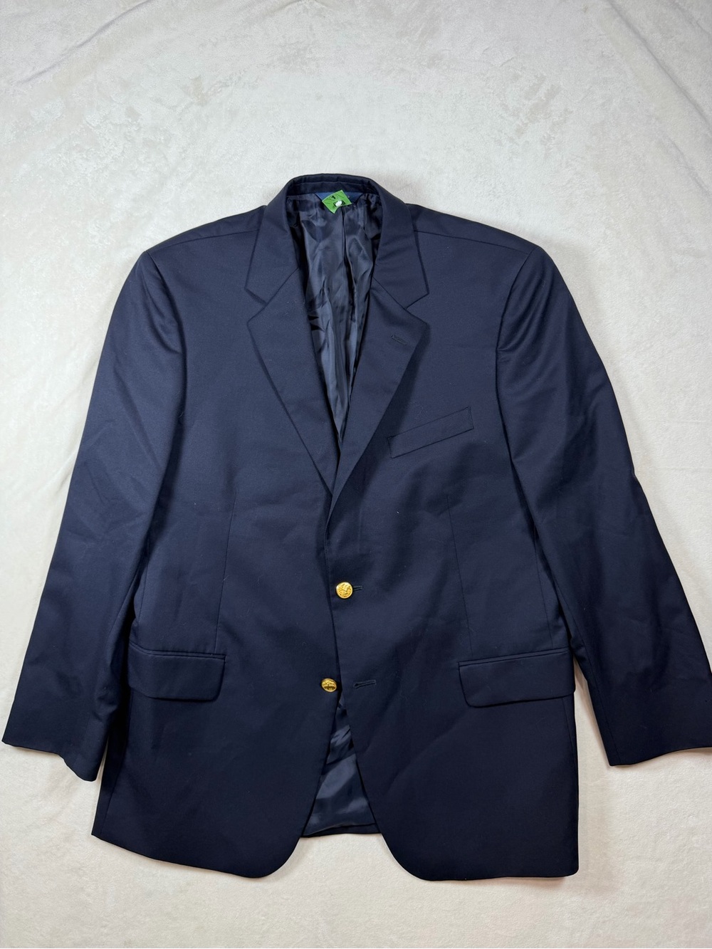 Brooks Brothers 43R Madison Fit Classic Navy Men's Blazer with Gold Buttons